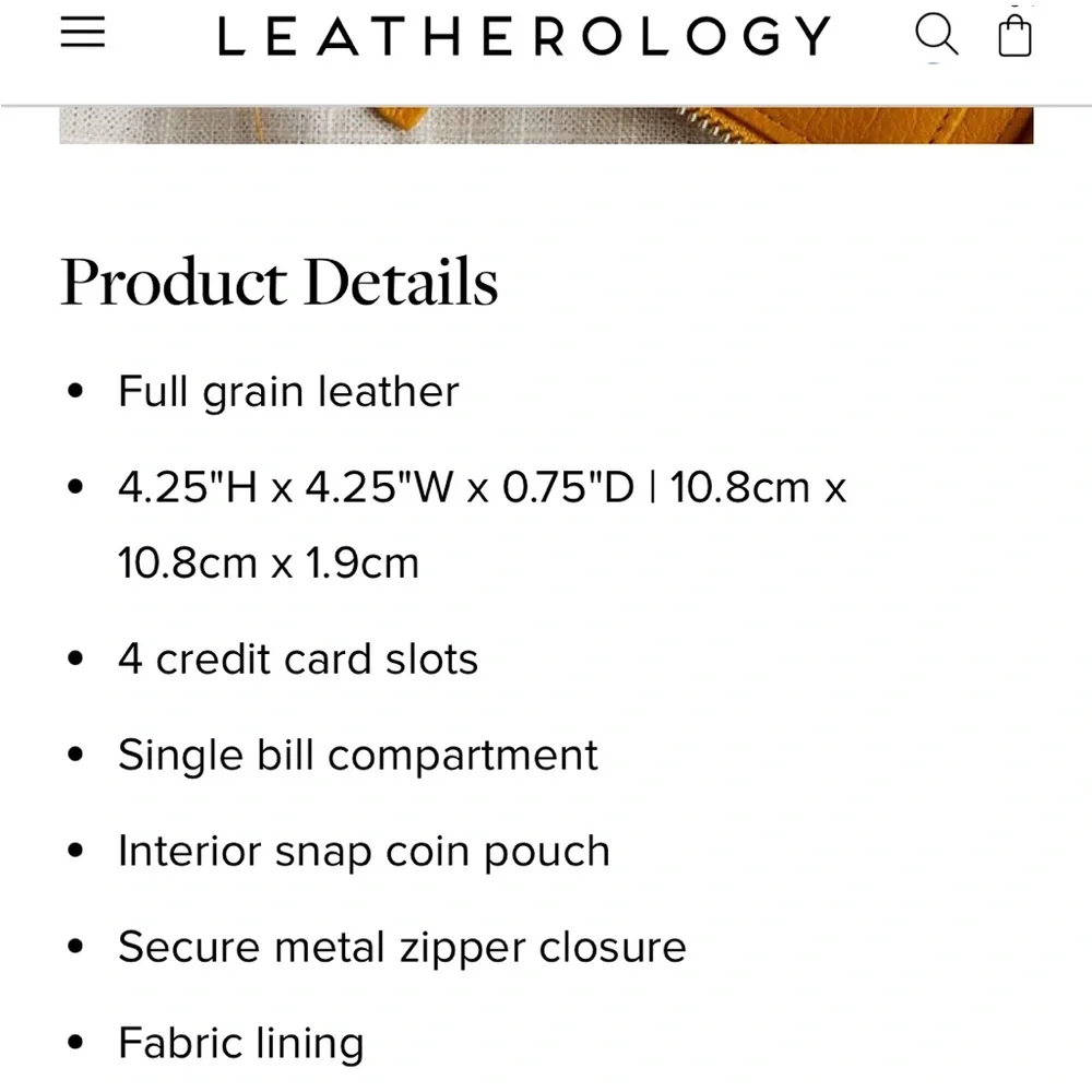 LEATHEROLOGY Small Zippered Wallet Apple Red New With Tag 🏷️